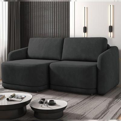 Sofá Cama Modulado Retrátil E Reclinável Varsóvia 176cm Veludo Cinza Chumbo G33 - Gran Belo