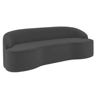 Sofá 4 Lugares Para Sala De Estar Living 230cm Theo D06 Veludo Cinza - Mpozenato