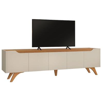 Rack Grecia 4 Portas E 1 Gaveta Mavaular Off White/Naturale.