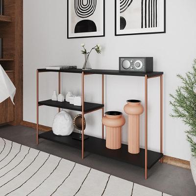 Aparador Industrial Artesania Cobre E Preto 120cm - Cor: Preto