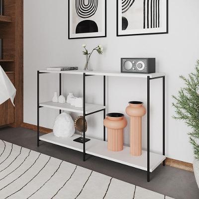 Aparador Industrial Artesania Preto E Branco 120cm - Cor: Preto