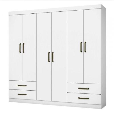 Guarda Roupa Casal Lu 6 Portas 4 Gavetas Branco