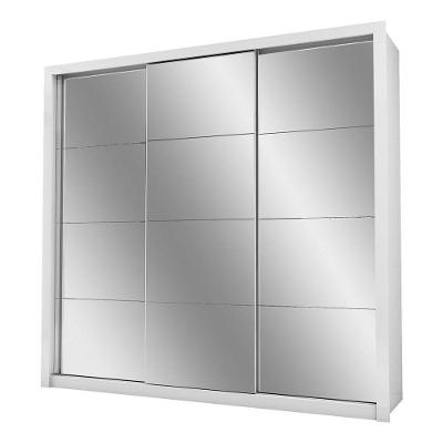 Guarda Roupa Casal Paula Super Glass Branco