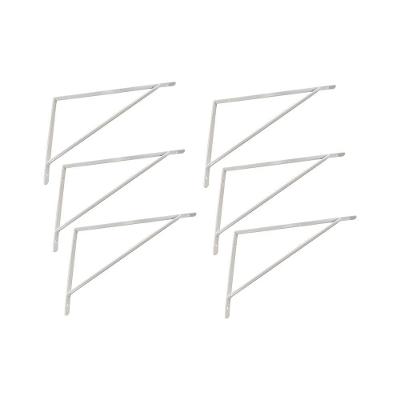 Kit Suporte Prateleira Com 6 Peças Em Aço Mão Francesa 40x25 Branco