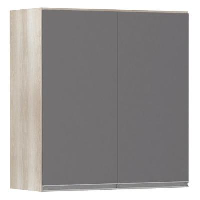 Armário Luciane 70cm 2 Portas Lis Legno Crema C/Cinza Puro