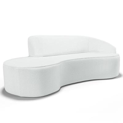 Sofá Living 4 Lugares 280cm Braço Direito Mozart D06 Sintético Branco - Mpozenato
