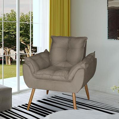 Poltrona Opala Decorativa Suede Capuccino