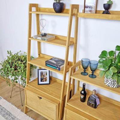 Conjunto Estante Pipa Com Nicho Com Porta Cor Mel