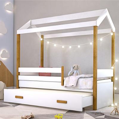 Cama Montessori Cabana Com Auxiliar E Cordão Led