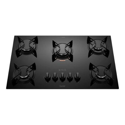 Cooktop 5 Bocas Preto Com Mesa De Vidro Atlas U Top Preto Bivolt