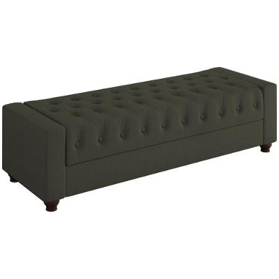 Recamier Calçadeira Bau 160 Cm Pes Mdf Parri Linho Sl 74 Peer Sl 74