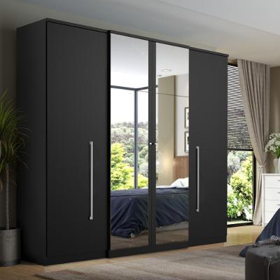 Guarda-roupa Casal C/esp 4p 2g Splendore Plus Glass - Preto