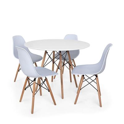 Kit Mesa Eiffel 100cm Branca 4 Cadeiras Charles Eames Branca