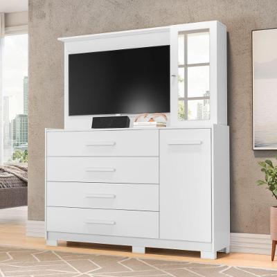 Cômoda Veneza Branco Com Espelho