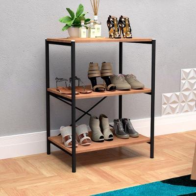 Sapateira Multiuso Industrial Neres Preto Com 3 Prateleiras