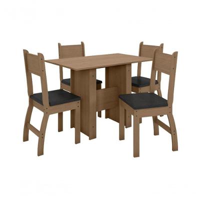 Conjunto Mesa De Jantar Milano 1,08M C/ 4 Cad Carvalho/Preto