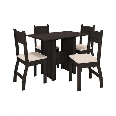 Conjunto Mesa De Jantar Milano 1,08M C/ 4 Cad Amendoa/Savana