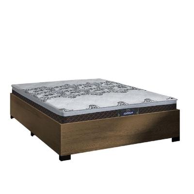 Cama Box Casal Desmontável Colchão Molas Ensacadas Com Euro In New York 138x188x57cm Marrom / Branco / Cedro Gazin – Suporta Até 120kg Por Pessoa