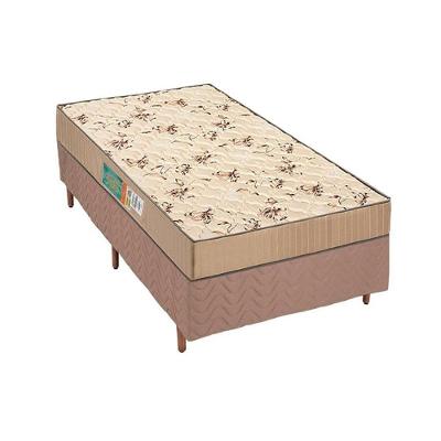 Cama Box Solteiro: Colchão Espuma D45 Polar Pérola Clean + Base CRC Rústico Clean(88x188)