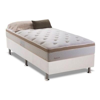 Cama Box Solteiro: Colchão Molas Herval Bonnel Inspiracion + Base Crc Courano Branco(88X188)