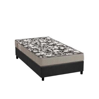 Cama Box Solteiro: Colchão Espuma Ortobom Physical Ultra Resistente + Base CRC Suede Gray(88x188)