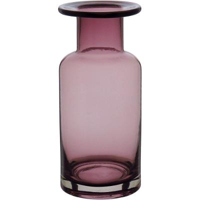 Vaso 22x9x9cm Vidro Rosa