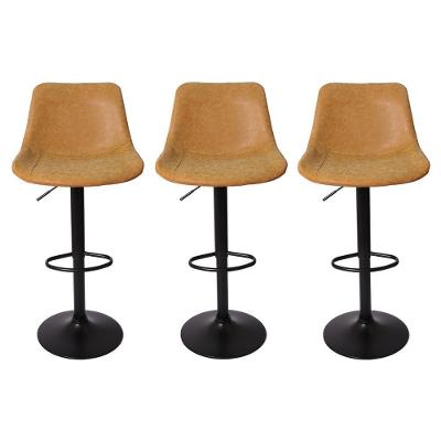 Kit 3 Banquetas Estofadas c/encosto p/Cozinha Gir.Caramelo