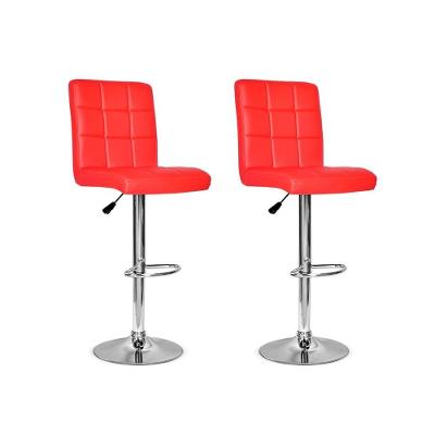 Conjunto 2 Banquetas Dublin Couro Regulagem De Altura Vermelha