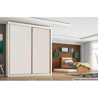 Guarda Roupa 2 Portas  de Correr e 4 Gavetas Zurique Peroba/Off White/Peroba - Europa