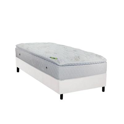 Cama Box Solteiro: Colchão Molas Ensacadas Luckspuma MasterPocket Maxi Dream + Base CRC Suede White(88x188)