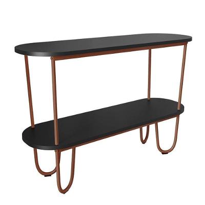 Aparador Requinte Pés De Aço Tubolar 120 Cm Preto/cobre Preto/cobre