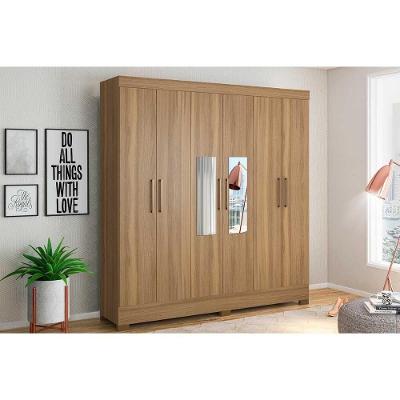 Guarda Roupa 6 Portas  e 3 Gavetas c/ Espelho Prático Amêndola - Demóbile