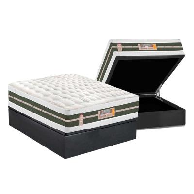 Cama Box Baú Casal: Colchão Molas Bonnel Castor Silver Star Air + Base CRC Suede Gray(138x188)