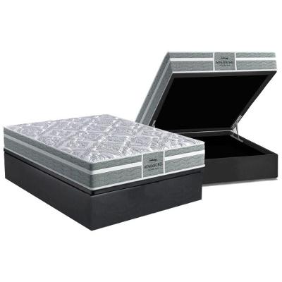 Cama Box Baú Casal: Colchão Anatômico Probel D28 / EP Firmepedic ProDormir Advanced Tech1000 Plus + Base CRC Suede Gray(138x188)