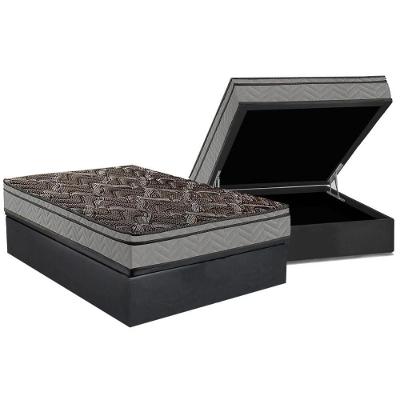 Cama Box Baú Casal: Colchão Ortopédico Paropas D28 / EP Confort Firme+ Base CRC Suede Cinza(138x188)