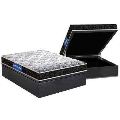 Cama Box Baú Casal: Colchão Espuma Probel D23 Guarda Costas Super Resistente + Base CRC Suede Gray(138x188)