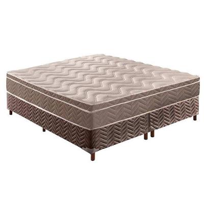 Cama Box Queen: Colchão Espuma Paropas D28/EP Pasquale + Base CRC Rústico Brown(158x198)