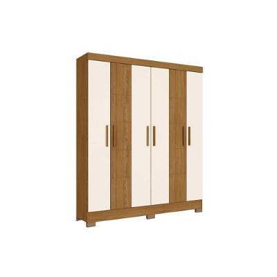 Guarda Roupa Solteiro 6 Portas e 2 Gavetas Briz B73 Nature/Off White - Henn