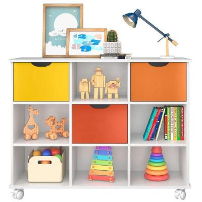 Nicho Organizador com Rodizios 3 Gavetas Branco Colorido