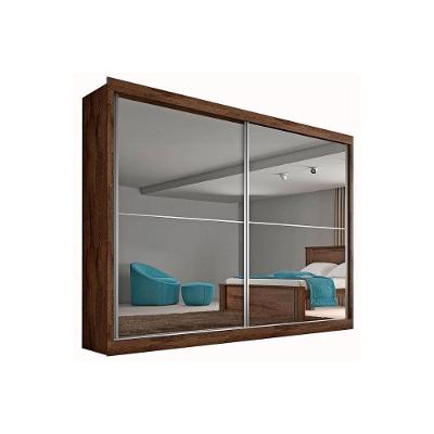 Guarda Roupa Casal 2 Portas de Correr e 4 Gavetas c/ Espelho Verona Plus Braúna - Europa