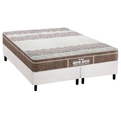 Cama Box Queen: Colchão Ortopédico Probel D33/Ep Guarda Costas Próintense Plus + Base White(158X198)