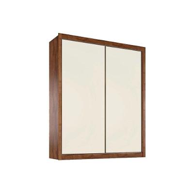 Guarda Roupa Casal 2 Portas de Correr e 4 Gavetas Zurique Braúna/Off White - Europa
