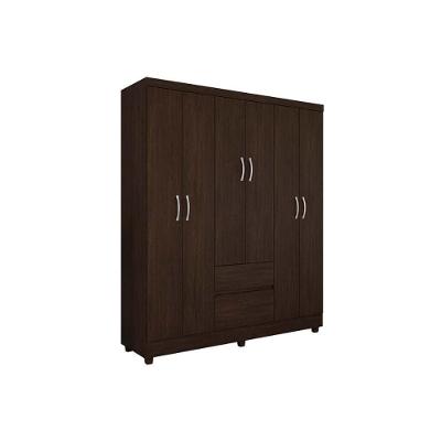 Guarda Roupa 6 Portas  e 2 Gavetas Flash II Ébano - Demóbile