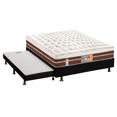 Cama Box c/Auxiliar Casal: Colchão Castor Pocket Silver Star Air Híbrido + Base CRC Courano Black(138x188)