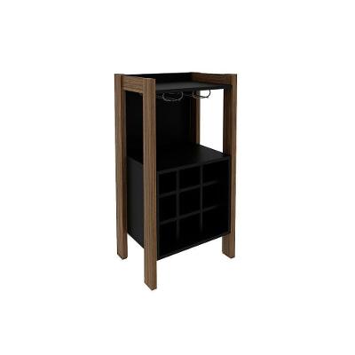 Bar De Sala Jantar Az1032 Adega P/ 9 Garrafas Nogal/preto - Tecno Mobili