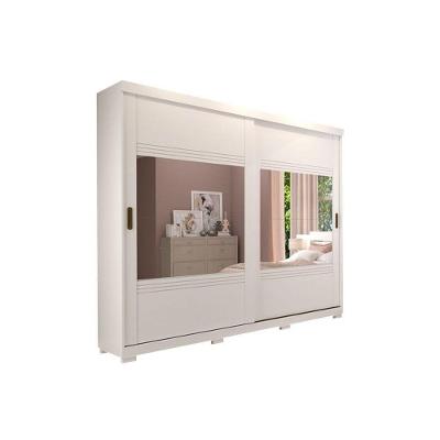 Guarda Roupa Casal 2 Portas de Correr e 4 Gavetas ec/ 2 Espelhos e Pés Blumenau Branco - Panan