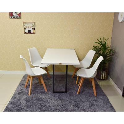 Conjunto Mesa Retrátil Branca e 4 Cadeiras Leda Branca
