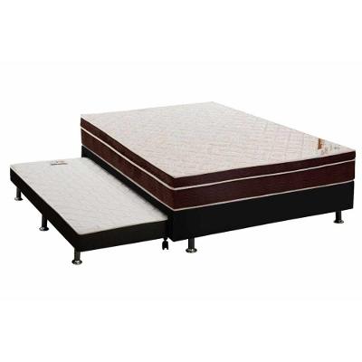 Cama Box c/Auxiliar Casal: Colchão Ortopédico Ortobom Exclusive + Base CRC Courano Black(138x188)