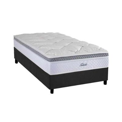 Cama Box Solteiro: Colchão Molas Ensacadas Herval MasterPocket Toledo + Base CRC Suede Gray(88x188)