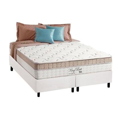 Cama Box Queen: Colchão Molas Anjos Superlastic King Best + Base CRC Courano White(158x198)